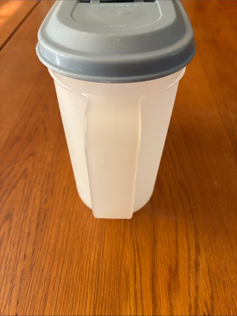 Tupperware Plastic Pitcher with Gray Lid and Handle